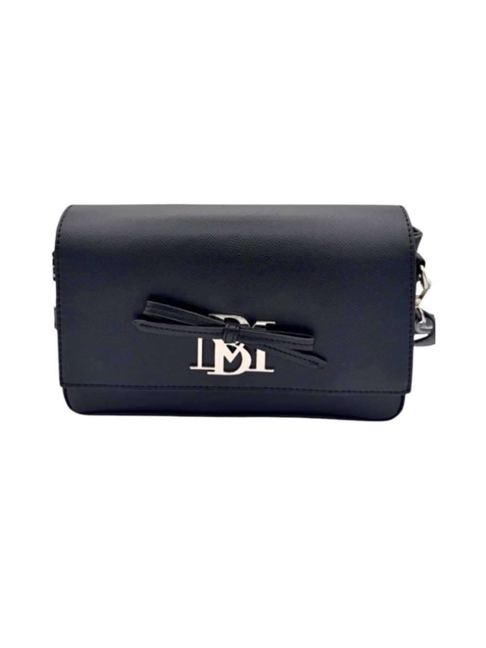 Badgley Mischka NWT Black Saffiano Crossbody with Bow and Logo
